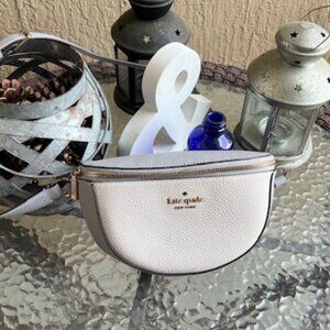 Kate Spade New York Pebbled Leather Belt Bag / Bum Bag – NWOT – Neutral Gray